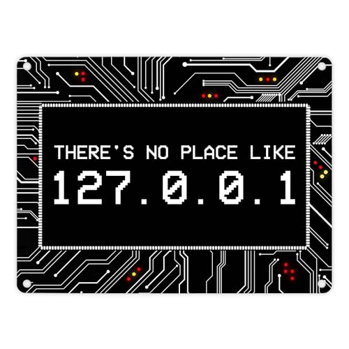 Localhost Metallschild mit IP Adresse 127.0.0.1 in weiß von trendaffe
