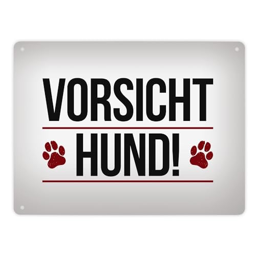 Metallschild XL mit Spruch: Vorsicht Hund! von trendaffe