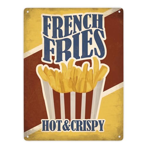 Metallschild XXL mit American Diner Classics - French Fries Motiv von trendaffe