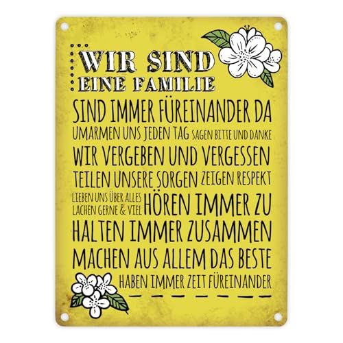 Metallschild mit Spruch: Wir sind eine Familie Blechschild Schild Dekoration von trendaffe
