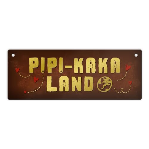 Pipi-Kaka-Land Metallschild mit Klo Motiv von trendaffe