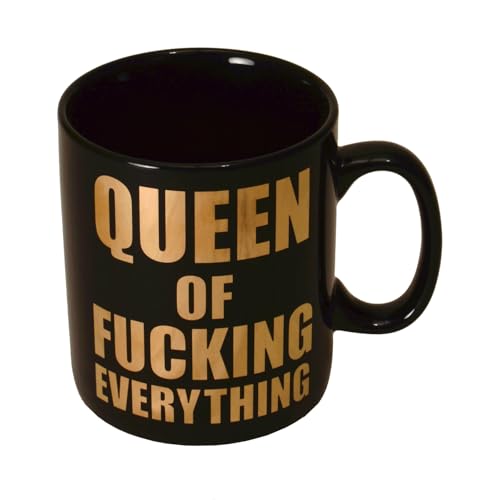 Queen of Fucking Everything XXL Kaffeebecher mit goldener Schrift - Kaffeetasse Queen of Fucking Everything XXL Kaffeebecher mit goldener Schrift - Kaffeetasse von trendaffe