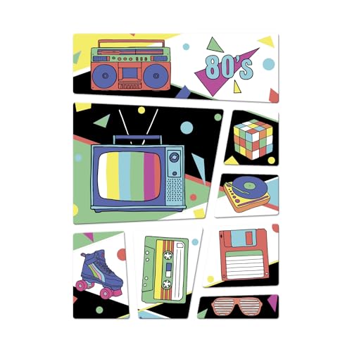 Retro Kühlschrankmagnete 8er Set zum Thema 80er Rollschuhe Zauberwürfel Kassette Retro Kühlschrankmagnete 8er Set zum Thema 80er Rollschuhe Zauberwürfel Kassette von trendaffe
