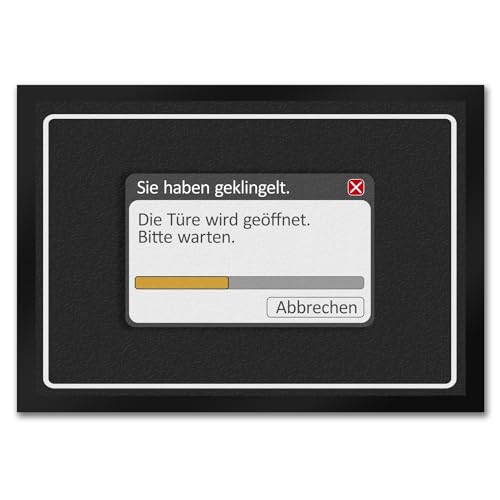 Sie haben geklingelt - Die Türe Wird geöffnet Fußmatte mit Computer Motiv von trendaffe