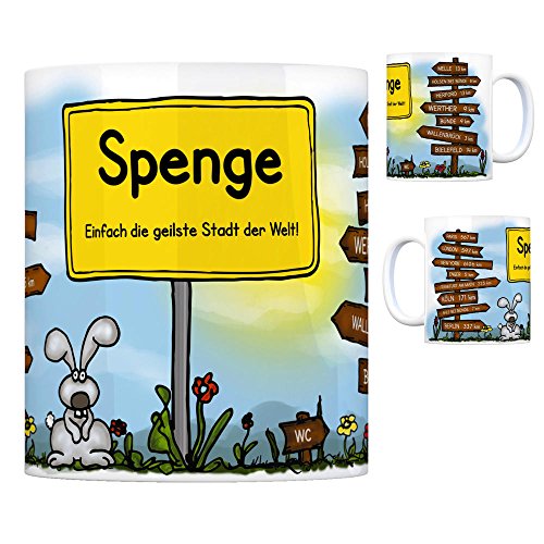 Spenge - Einfach die geilste Stadt der Welt Kaffeebecher Tasse Kaffeetasse Becher Mug Teetasse Büro Stadt-Tasse Städte-Kaffeetasse Lokalpatriotismus Spruch kw Köln Melle Paris London Werther von trendaffe