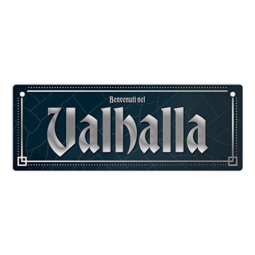 Vichinghi Cartello in metallo con scritta Benvenuti nel Valhalla von trendaffe