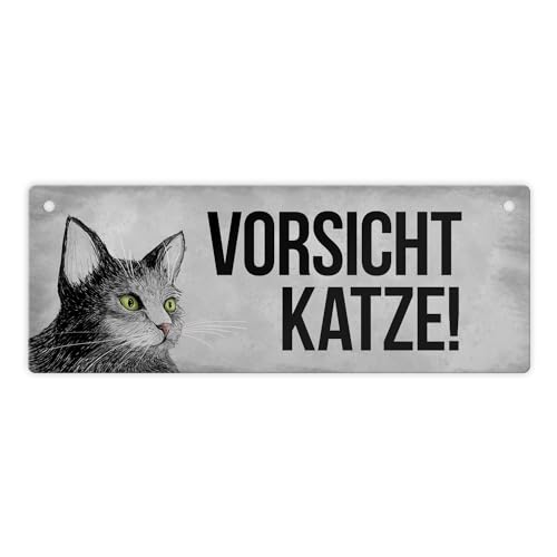 Vorsicht Katze Metallschild mit Katze Motiv Achtung Warnschild Hinweis Kater Vorsicht Katze Metallschild mit Katze Motiv Achtung Warnschild Hinweis Kater von trendaffe
