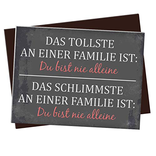 XL Kühlschrankmagnet mit Spruch: Das tollste an Einer Familie ist: Du bist nie alleine von trendaffe