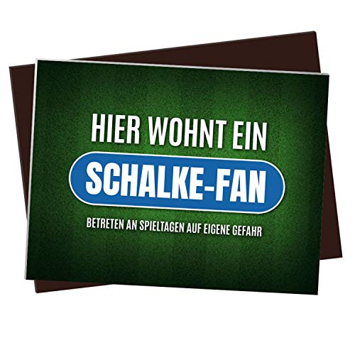 XL Kühlschrankmagnet mit Spruch: Hier wohnt EIN Schalke-Fan von trendaffe