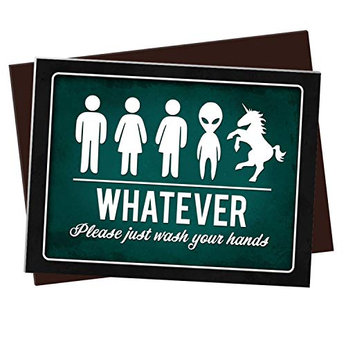 XL Kühlschrankmagnet mit Spruch: Whatever - Please just wash Your Hands von trendaffe