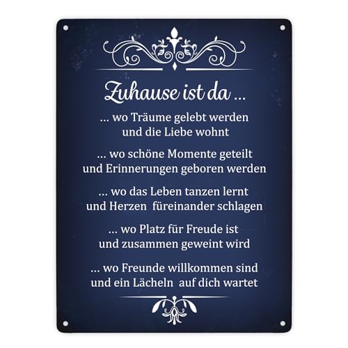 Zuhause ist da... Metallschild XXL von trendaffe