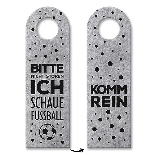 trendaffe - Bitte Nicht stören, ich schaue Fußball oder Komm rein Türhänger in Grau kicken von trendaffe