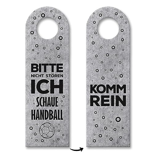 trendaffe - Bitte Nicht stören, ich schaue Handball oder Komm rein Türhänger in Grau von trendaffe