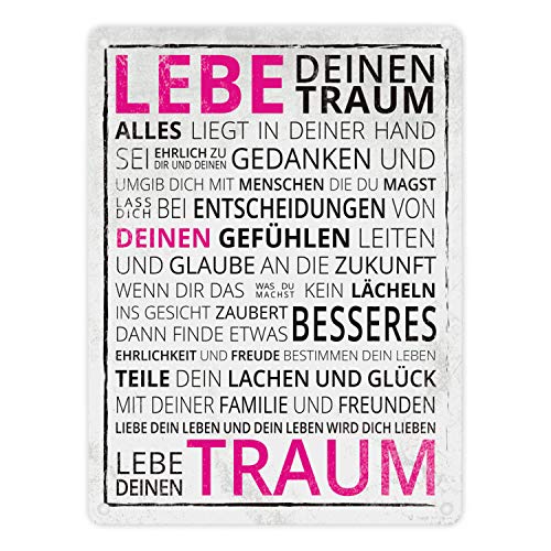 trendaffe - Das Lebe deinen Traum Metallschild in 15x20 cm von trendaffe