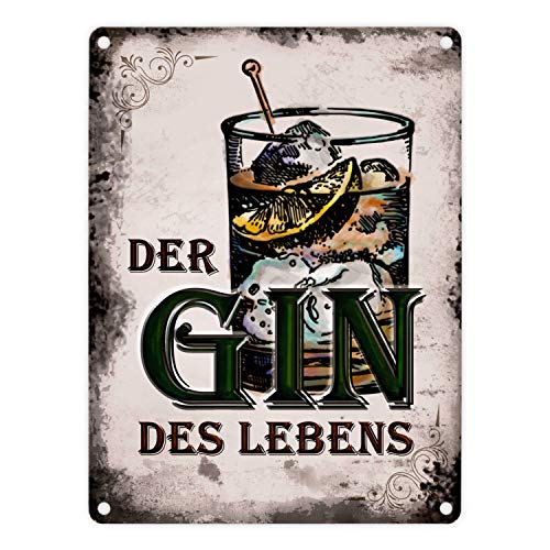trendaffe Der Gin des Lebens Blechschild in 15x20 cm - Metallschild Dekoschild von trendaffe -