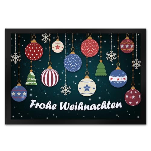 trendaffe - Frohe Weihnachten Fußmatte XL mit Christbaumkugeln Motiv von trendaffe