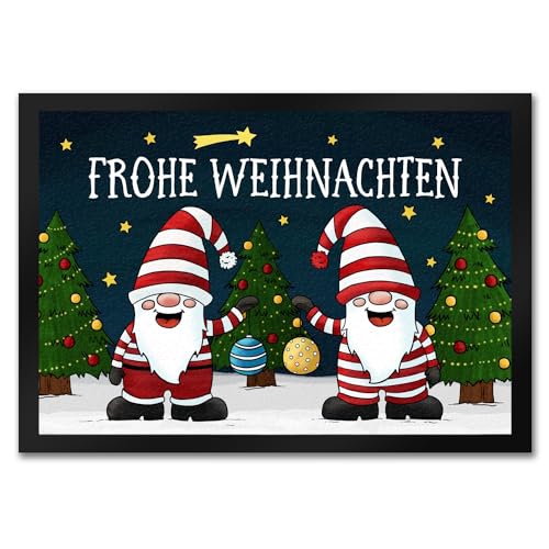 trendaffe - Frohe Weihnachten Fußmatte mit Wichtel Motiv Advent Christbaumkugel Tannenbaum trendaffe - Frohe Weihnachten Fußmatte mit Wichtel Motiv Advent Christbaumkugel Tannenbaum von trendaffe