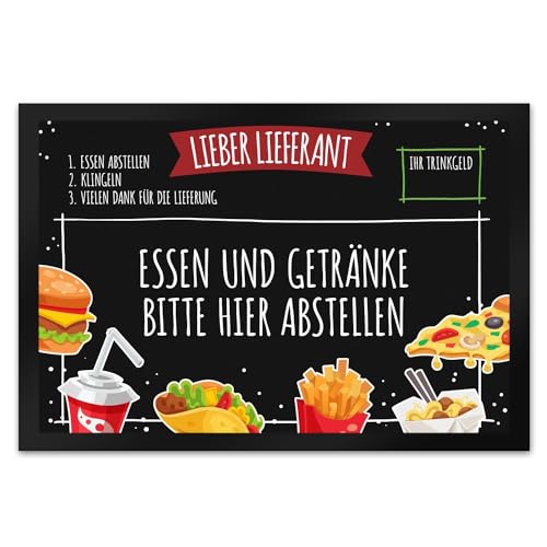 trendaffe Fußmatte XL mit Essen Motiv von trendaffe