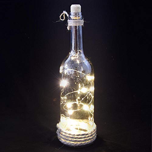 trendaffe Glasflasche Dekolampe mit 10 LEDs - Dekoleuchte Dekolicht von trendaffe
