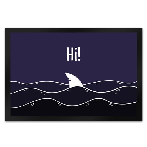 trendaffe - Hi! Lustige Hai Fußmatte mit Haifischflosse und Meeresmotiv von trendaffe -
