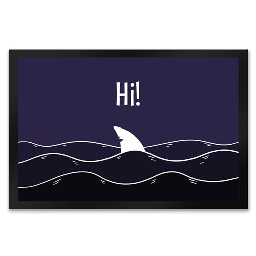 trendaffe Hi! Lustige Hai Fußmatte mit Haifischflosse und Meeresmotiv von trendaffe