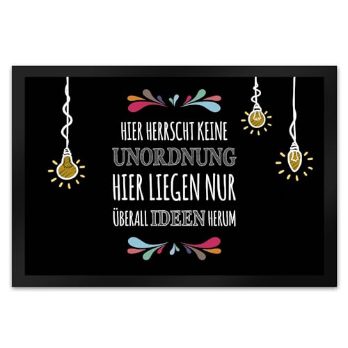 trendaffe - Hier herrscht Keine Unordnung Fußmatte XL mit Glühbirne Motiv von trendaffe