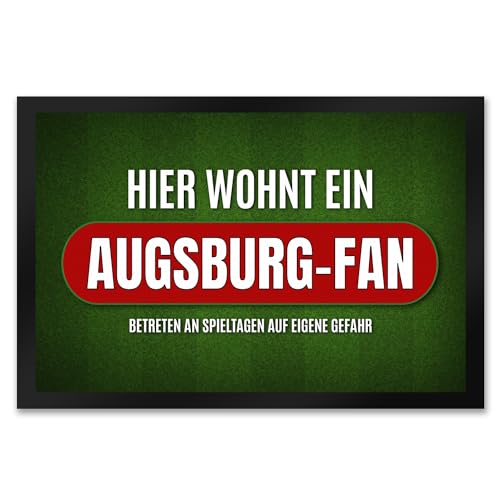 trendaffe - Hier wohnt EIN Augsburg-Fan Fußmatte XXL mit Rasen Motiv von trendaffe