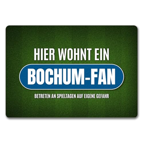 trendaffe - Hier wohnt EIN Bochum-Fan Fußmatte ohne Rand mit Rasen Motiv von trendaffe