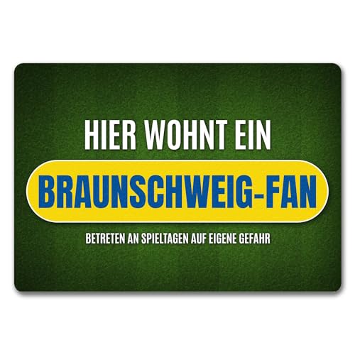 trendaffe - Hier wohnt EIN Braunschweig-Fan Fußmatte ohne Rand mit Rasen Motiv von trendaffe