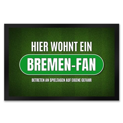 trendaffe - Hier wohnt EIN Bremen-Fan Fußmatte XXL mit Rasen Motiv von trendaffe