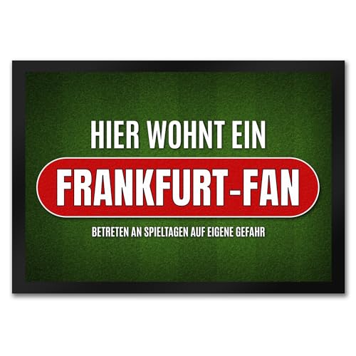 trendaffe - Hier wohnt EIN Frankfurt-Fan Fußmatte mit Rasen Motiv Fußball Frankfurt Verein von trendaffe