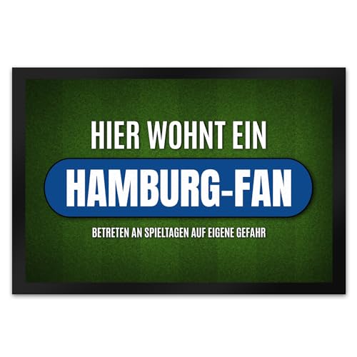 trendaffe - Hier wohnt EIN Hamburg-Fan Fußmatte XL mit Rasen Motiv von trendaffe