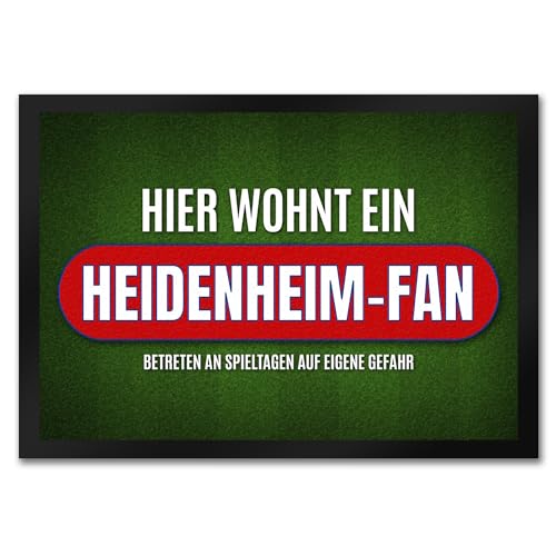 trendaffe - Hier wohnt EIN Heidenheim-Fan Fußmatte mit Rasen Motiv Fußball Stadion Ball Tor trendaffe - Hier wohnt EIN Heidenheim-Fan Fußmatte mit Rasen Motiv Fußball Stadion Ball Tor von trendaffe