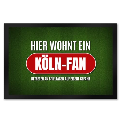 trendaffe - Hier wohnt EIN Köln-Fan Fußmatte XXL mit Rasen Motiv von trendaffe