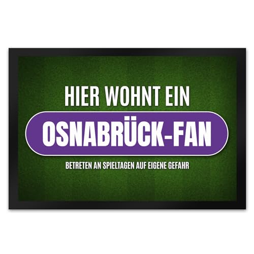 trendaffe - Hier wohnt EIN Osnabrück-Fan Fußmatte XL mit Rasen Motiv von trendaffe