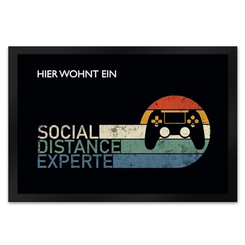 trendaffe - Hier wohnt EIN Social Distance Experte Fußmatte mit Gamer-Motiv von trendaffe -