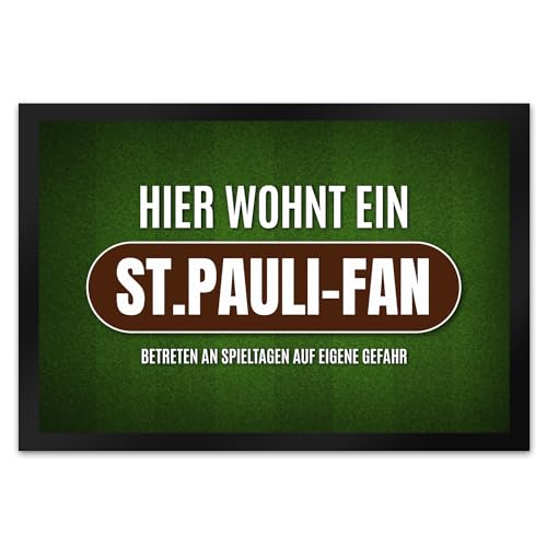 trendaffe - Hier wohnt EIN St.Pauli-Fan Fußmatte XL mit Rasen Motiv von trendaffe