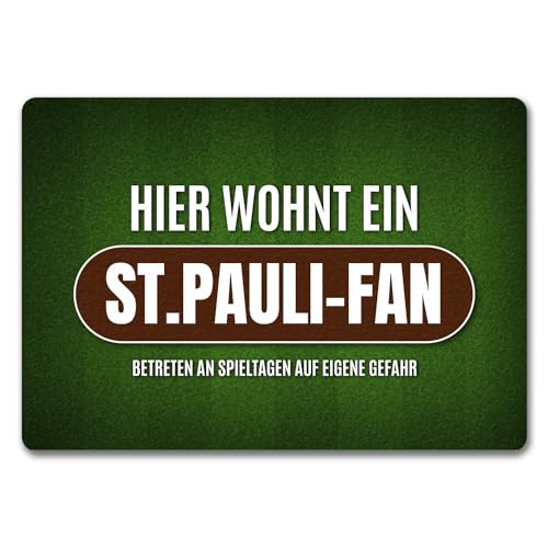 trendaffe - Hier wohnt EIN St.Pauli-Fan Fußmatte ohne Rand mit Rasen Motiv von trendaffe