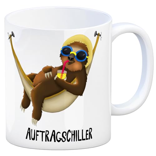 trendaffe Kaffeebecher mit Faultier in Hängematte Motiv und Spruch: Auftragschiller trendaffe Kaffeebecher mit Faultier in Hängematte Motiv und Spruch: Auftragschiller von trendaffe