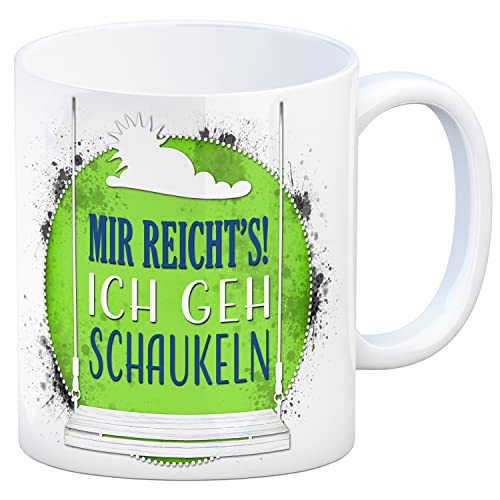 trendaffe Kaffeebecher mit Spruch: Mir reicht's! ich geh schaukeln von trendaffe