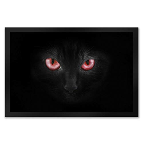 trendaffe - Katze mit roten Augen Fußmatte XXL von trendaffe
