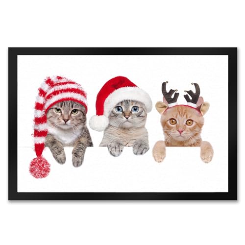 trendaffe - Katzen Fußmatte XXL mit Weihnachts-Motiv von trendaffe -