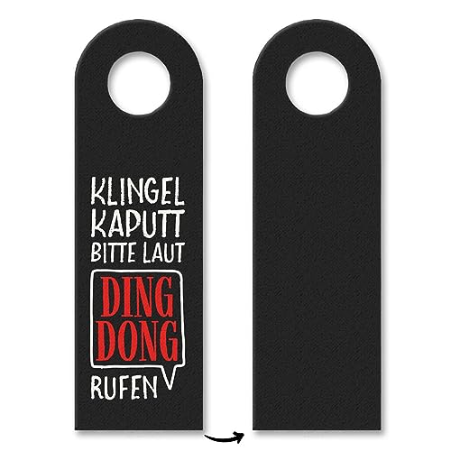trendaffe - Klingel kaputt, Bitte laut Ding Dong rufen Türhänger in rot Wohnung Zimmertüre von trendaffe