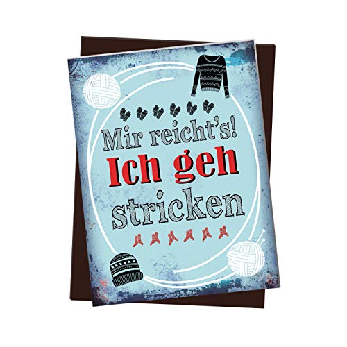 trendaffe - Kühlschrankmagnet mit Spruch: Mir reicht's! Ich GEH Stricken von trendaffe