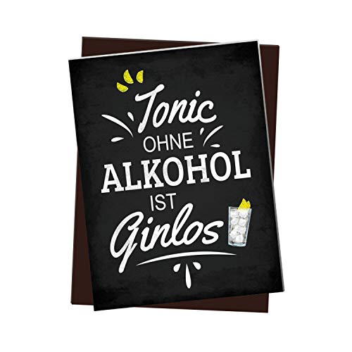 trendaffe - Kühlschrankmagnet mit Spruch: Tonic ohne Alkohol ist Ginlos von trendaffe