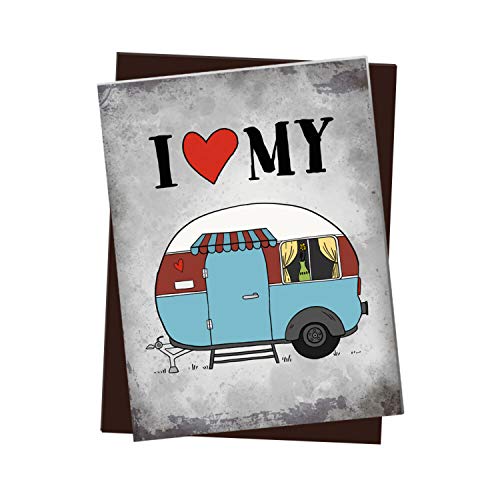 trendaffe - Kühlschrankmagnet mit Wohnwagen Motiv und Spruch: I Love My Caravan von trendaffe