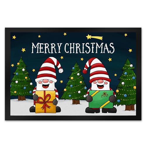 trendaffe - Merry Christmas Fußmatte XL mit Wichtel Motiv von trendaffe