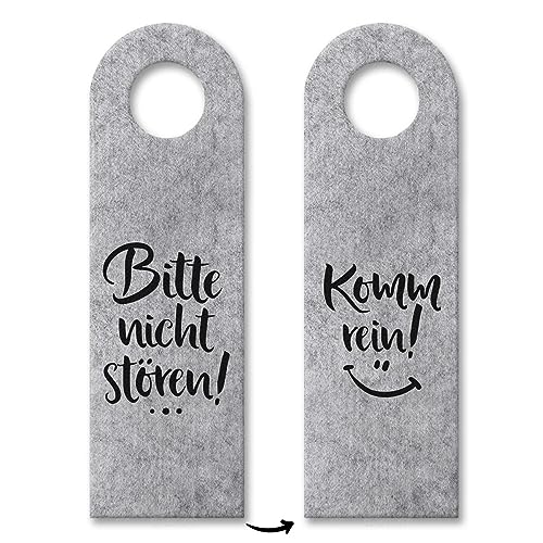 trendaffe - Nicht stören oder Komm rein Türhänger in Grau mit lachendem Gesicht Zimmertüre trendaffe - Nicht stören oder Komm rein Türhänger in Grau mit lachendem Gesicht Zimmertüre von trendaffe