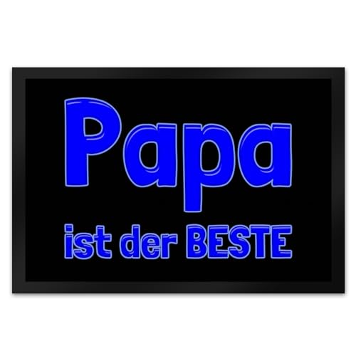 trendaffe - Papa ist der Beste Fußmatte Schuhabstreifer in Schwarz und Blau von trendaffe