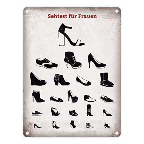 trendaffe - Sehtest für Frauen Blechschild mit verschiedenen Schuhen in 15x20 cm - Metallschild Dekoschild von trendaffe -